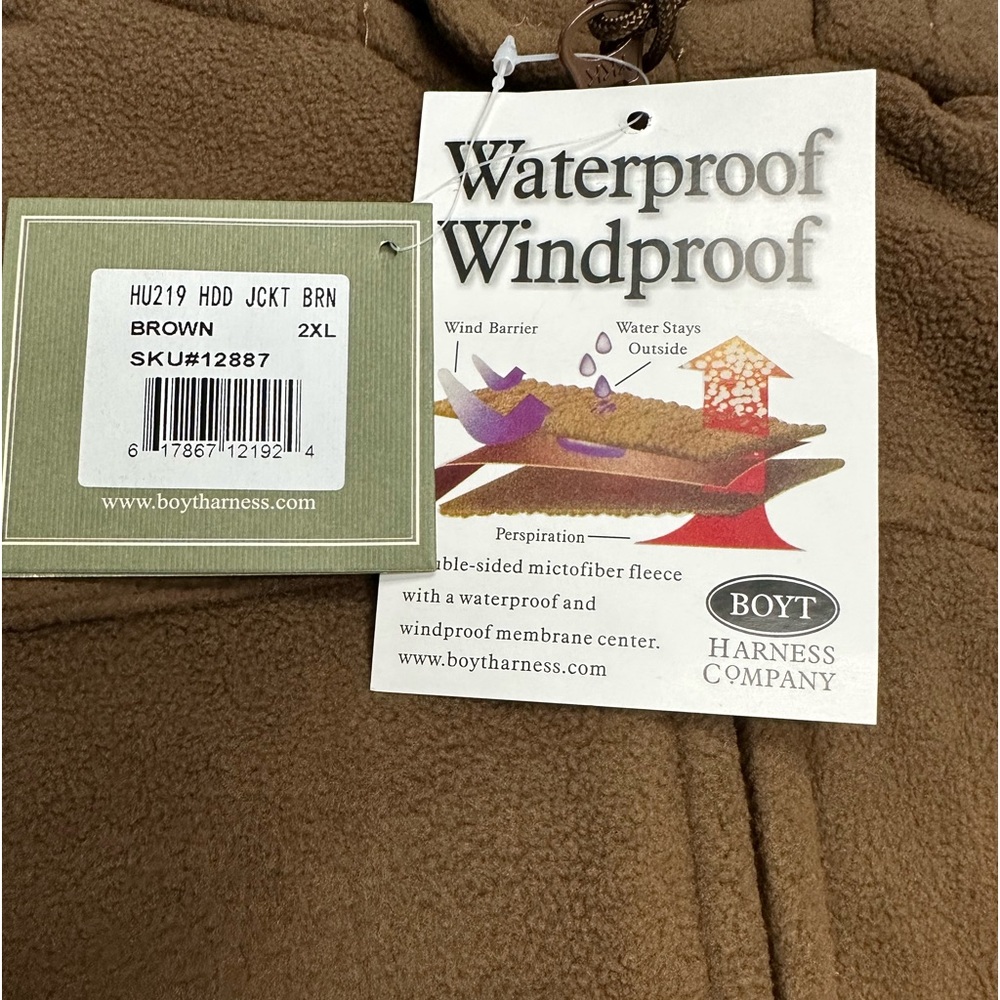 Boyt Harness Mens Hu219 Fleece Water and Windproof Hooded Jacket New With Tags - Picture 2 of 4